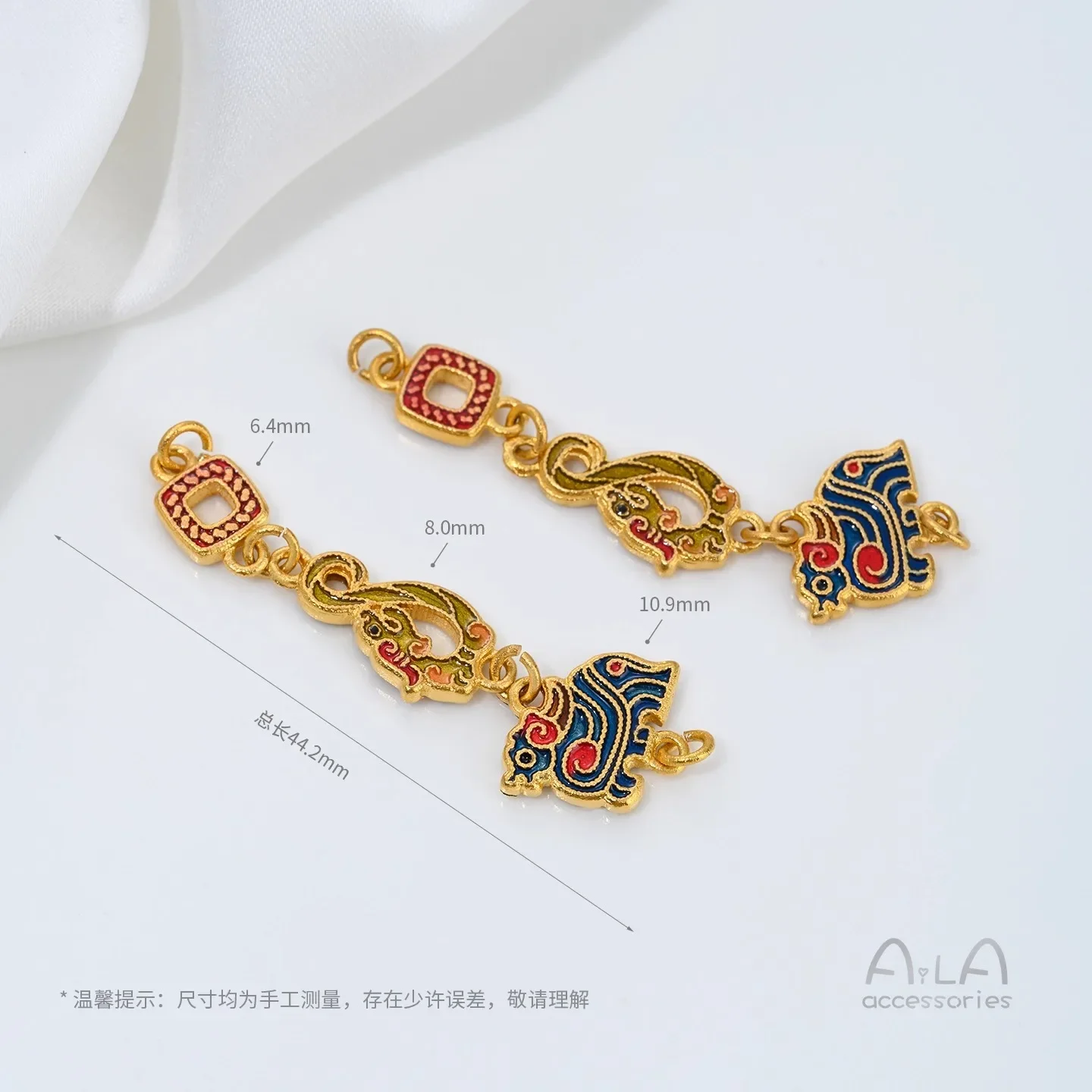 

Z489 Ancient Gold-plated and Blue-fired Gourd Peace Joy Extended Chain Sweater Chain DIY Hand Necklace Connection Accessories