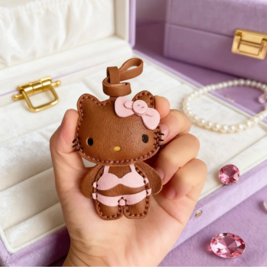 لطيف أسود بولي PU رائعة مرحبا كيتي حقيبة الكرتون الراقية على ظهره المفاتيح الهاتف فتاة هدية اليابانية دمية دمية المرأة هدية #3
