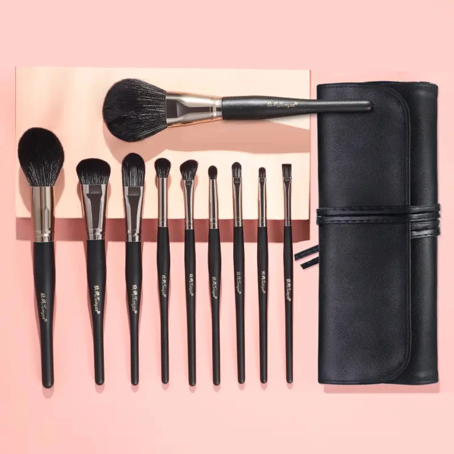 Luxurious Professional Facial Beauty Makeup Blushes with 10 High-Quality Makeup Brushes and Storage Bag