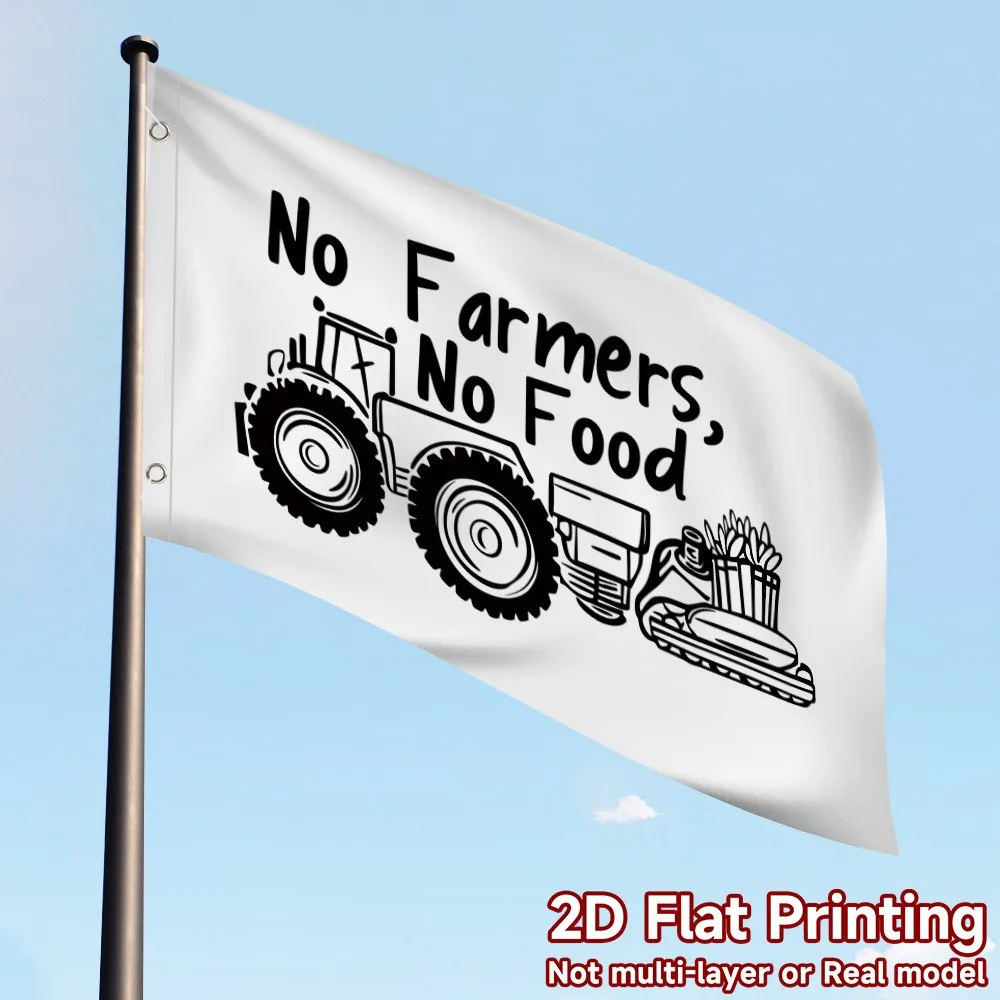 1pc No Farmers No Food Flag Durable for Yard Lawn Patio Porch Indoor And Outdoor Events Holiday Decor