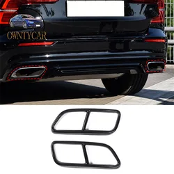 For Volvo XC60 S60 XC90 S90 V90 Stainless Steel Car Tail Muffler Exhaust Pipe Output Cover Decorative Cover Car Accessories