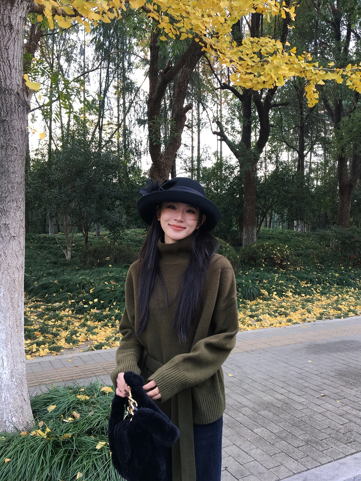 

Женский свитер Elovey Yellow Bright Retro Heihai из 100% шерсти с высоким воротником, универсальный, для повседневной носки, свободного кроя, с длинными рукавами, вязаный