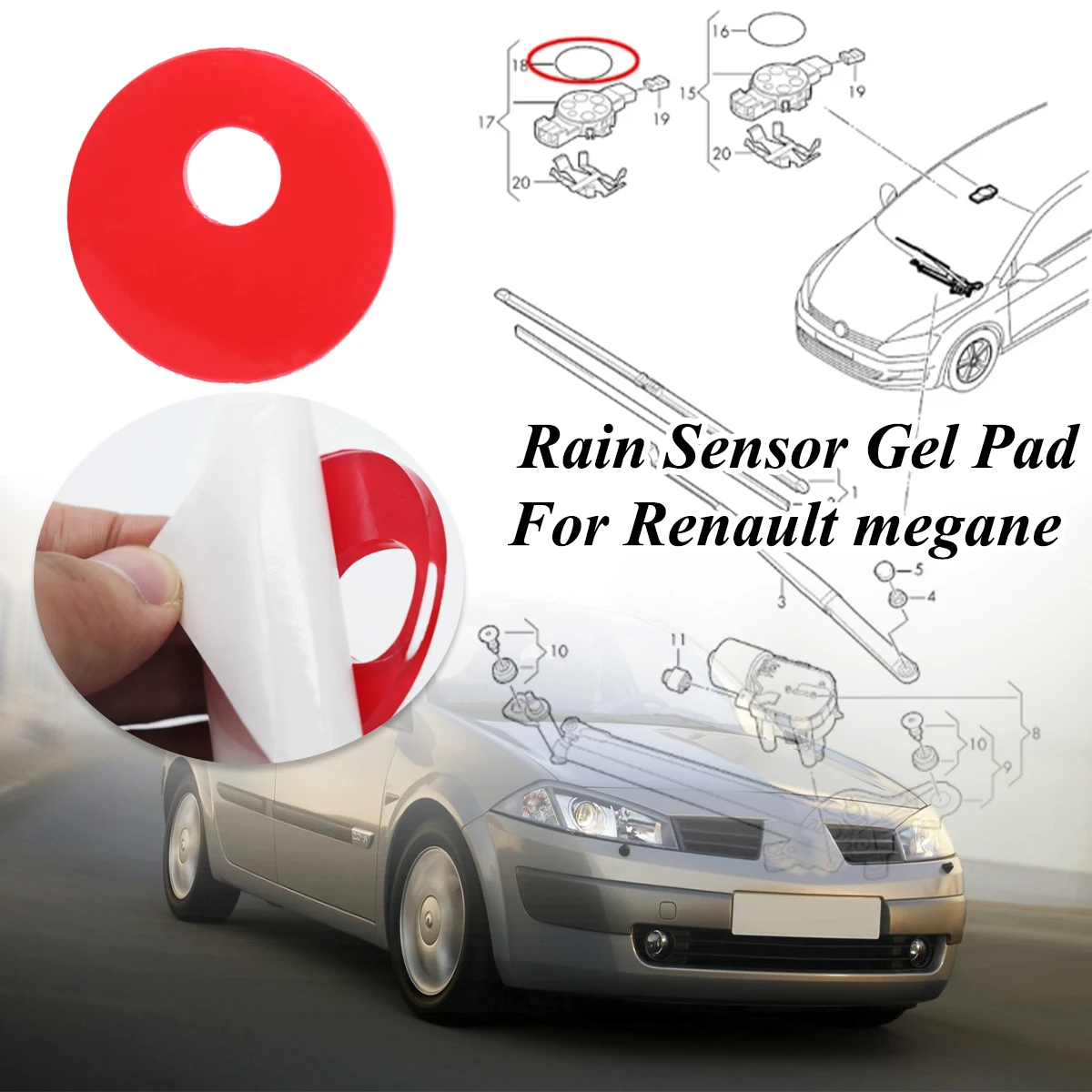 Rain Light Sensor Gel Silicone Pad For Renault MEGANE Captur Clio IV Espace Fluence BMW X5 E70 Film Silicone Windscreen Chip