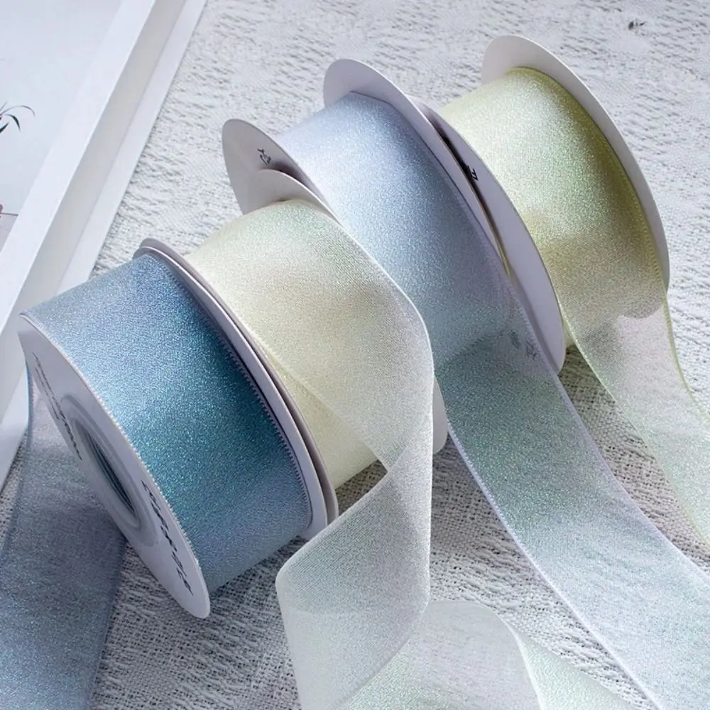 크리 에이 티브 40mm 10 야드 Fishtail Organza 리본 공예 활 폴리 에스터 실크 새틴 리본 결혼식 장식을위한 DIY 선물 포장