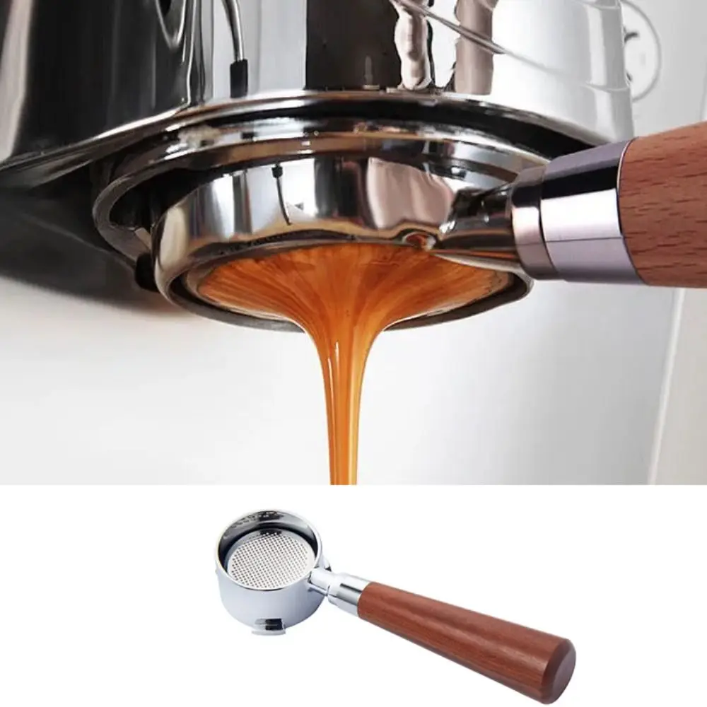 

51mm Bottomless Coffee Portafilter 3 Ear Universal Espresso Filter Handle Wood Handle Espresso Machine Replacement Parts Barista