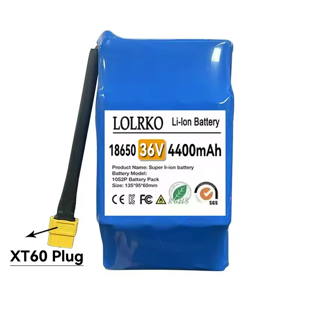 for self balancing electric skateboard, single wheel suspension skateboard 36V 4400mAh replacement battery 10S2P lithium battery