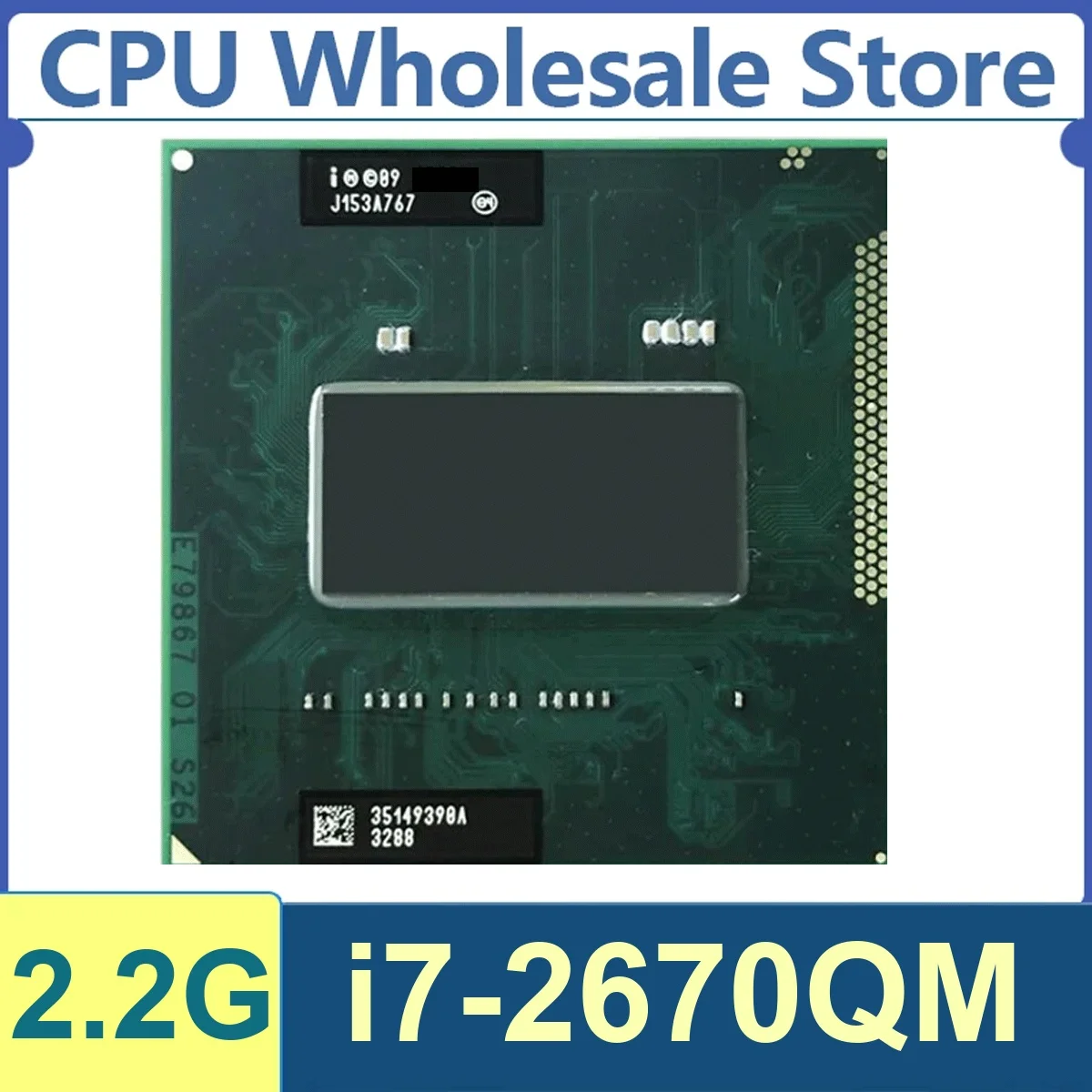 Core i7-2670QM 4 núcleos 8 hilos 2.2GHz 45W 6MB Caché 32nm PGA988B SR02N DDR3 1066/1333 MHz Sandy Bridge HD Graphics 3000