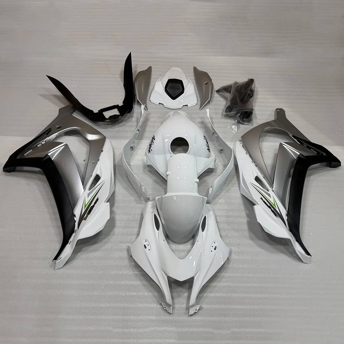 

Новые обтекатели для литья под давлением мотоцикла, полные обтекатели для ZX-10R ZX10R 2016-2020 16 17 18 19 20, обтекатель кузова, жемчужно-белый матовый, серебристый