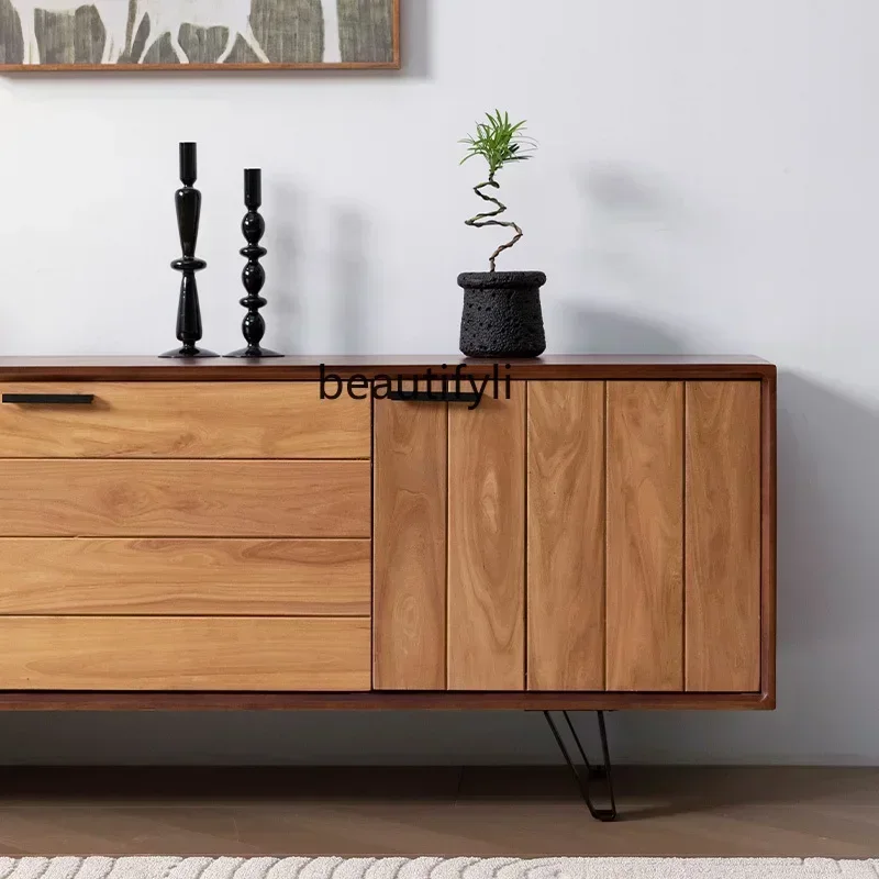 SS نمط جديد خشب متين غرفة المعيشة تخزين الصوت والبصرية خزانة قديمة عالية الشمال وابي ساندي الرياح تلفزيون خزانة جانبية ss 7486