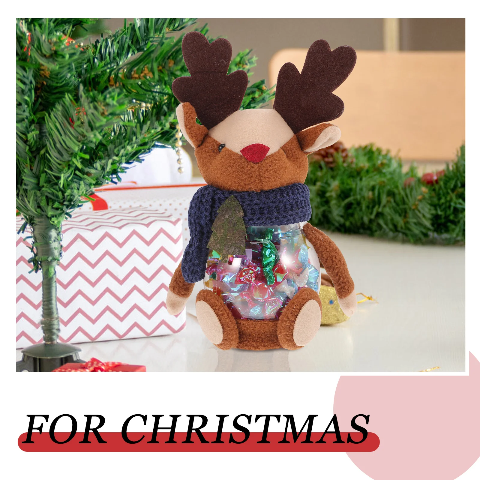 1 قطعة برطمان حلوى عيد الميلاد صندوق تخزين كرتوني شفاف للحلويات والشوكولاتة يعامل المهرجان هدية البسكويت ديكور الحفلات عيد الميلاد #4