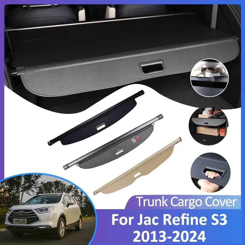 For Jac Refine S3 Heyue S30 DR4 EVO4 T50 Sei3 JS3 Accessories 2013-2024 Rear Trunk Curtain Retractable Cargo Cover Car storage