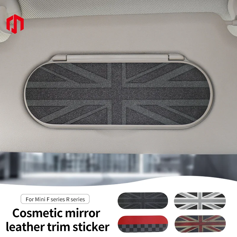 Car Sun Visor Leather Sticker For Mini Cooper R56 R55 R60 F56 F55 F54 F60 Clubman Countryman Makeup Mirror Back Decals Sticker