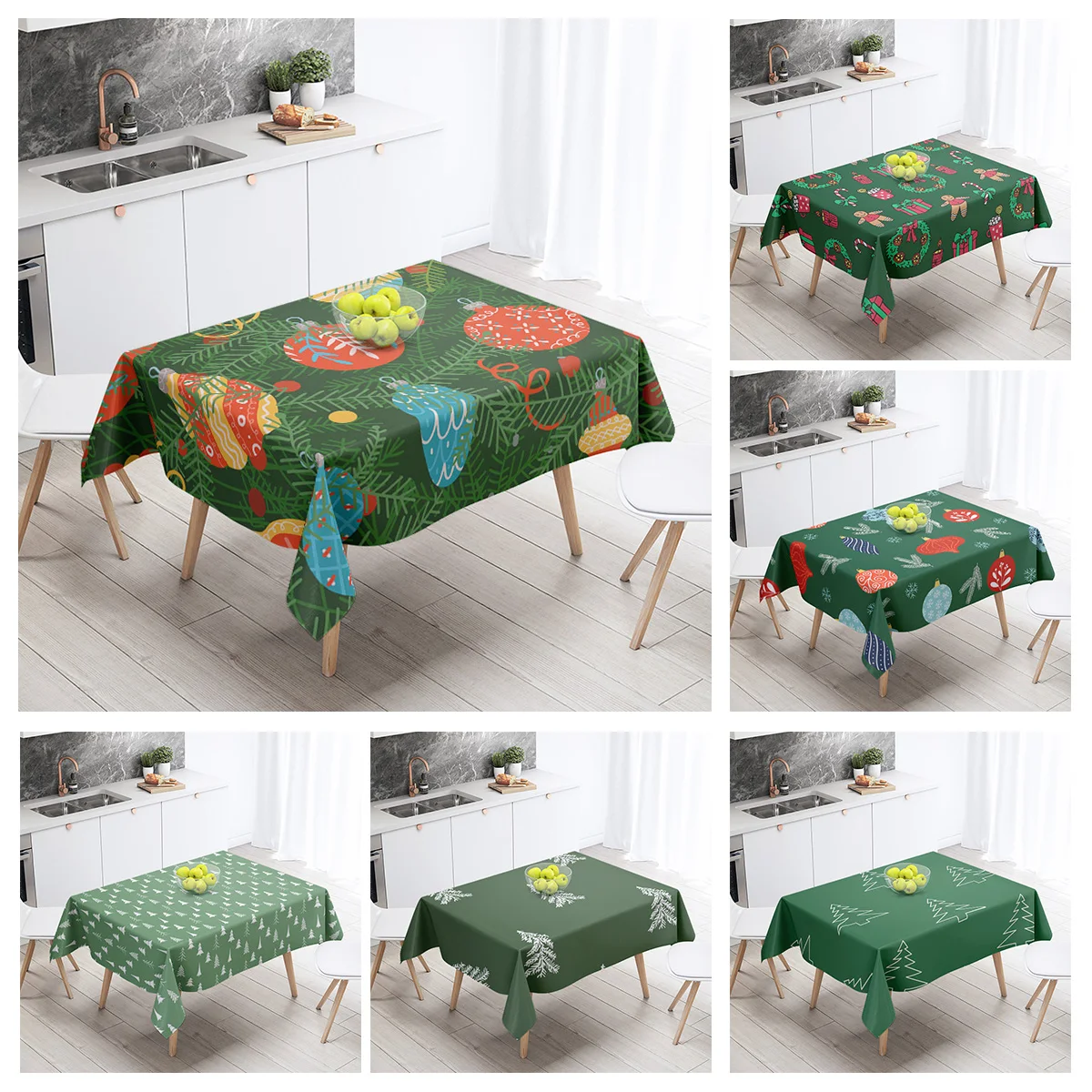 

Home tablecloths dining decoration rectangular table accessories waterproof cloth Anti-stain Modern simple Merry Christmas