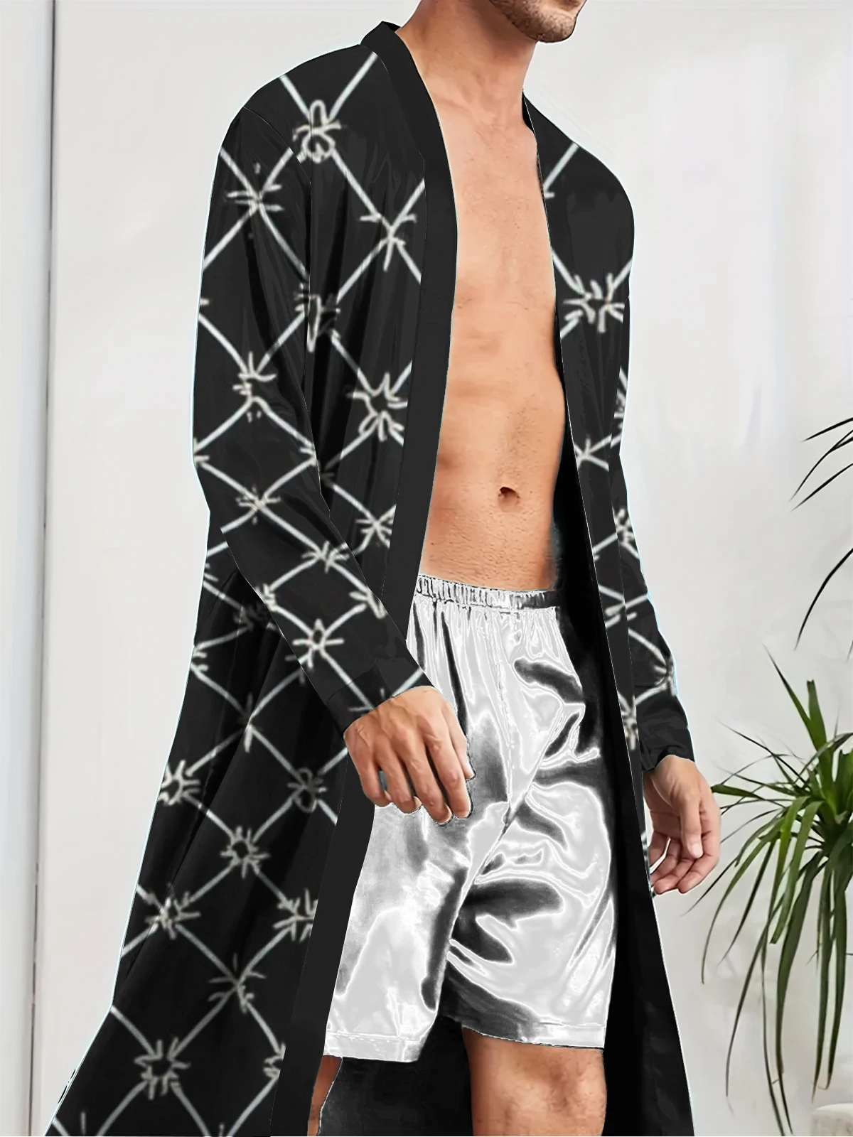 1pcs Men's Robes 2026 Spring/Summer Graphic bath robe Breathable Bathrobe men 3D Printed Bathrobe dressing gown sleepwear