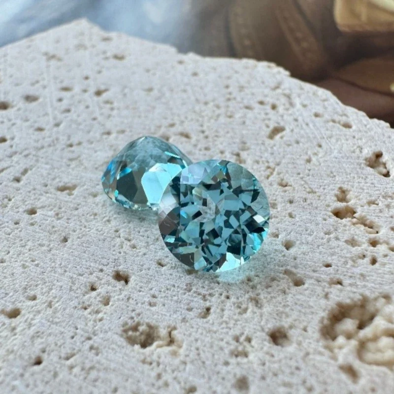 

Lab Grown Paraiba Gemstone Round Cut Neon Blue Synthetic Tourmaline Loose for Jewelry Setting&Custom Selectable Certificate