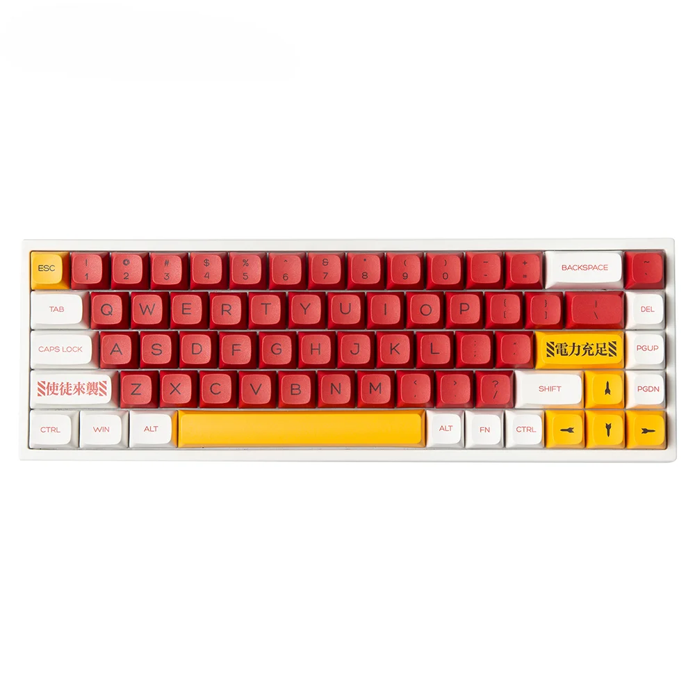 Hot Selling Japan Manga Cartoon Comic Charater Theme EVA Evangelion Unit 02 Japanese Yellow Red Keycaps