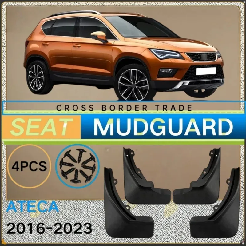 For SEAT Ateca KH7 2017~2024 4PCS Rear Set Splash Guards Front Rear Mudguard Mudflap Fender Cover Mudguards Part Car Accessories