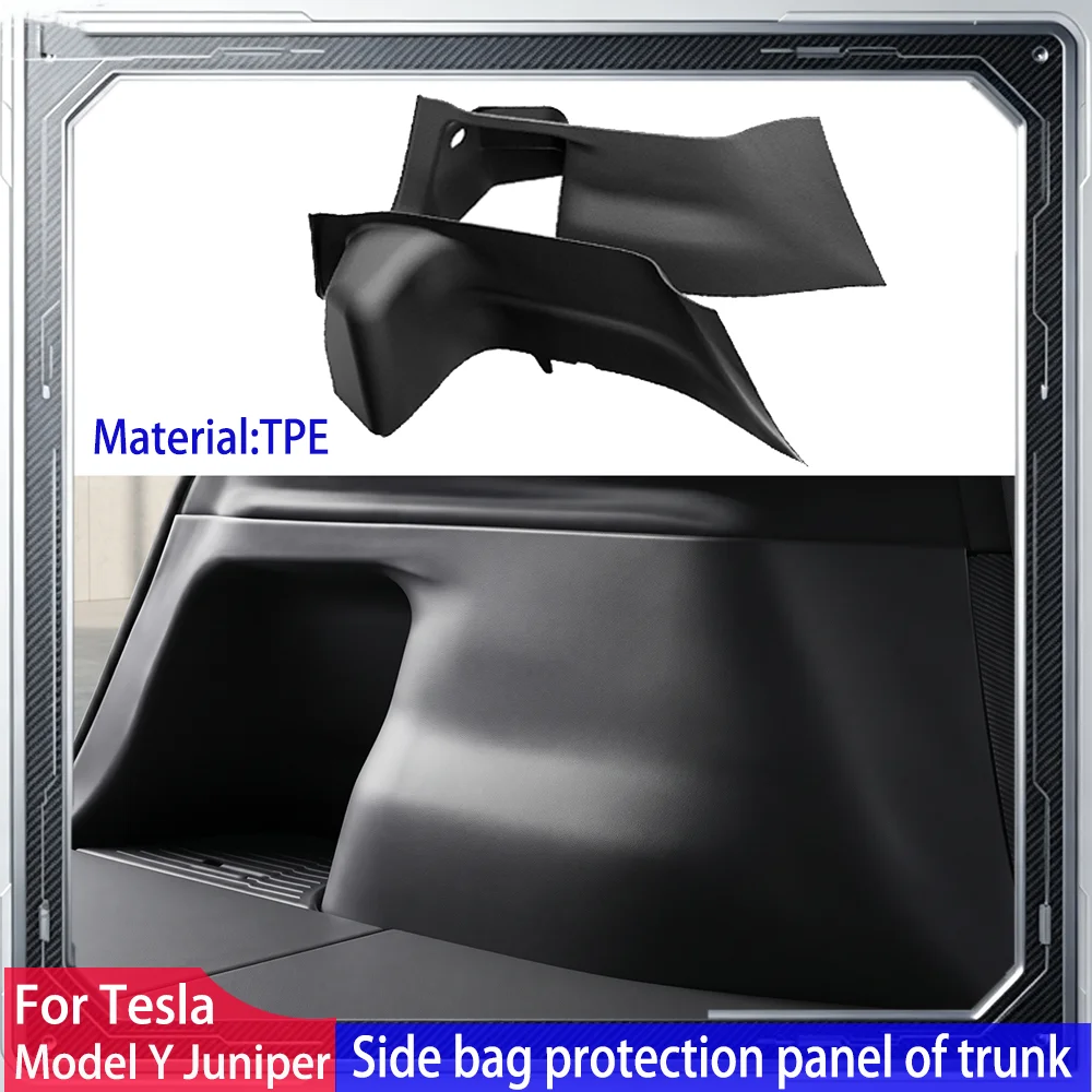 For Tesla Model Y Juniper 2025-2026 Trunk Side Guards TPE Full Cover Fluff Surface Corner Protection Pads Interior Accessorie