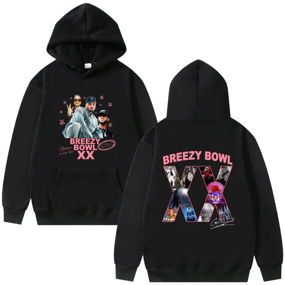 

Hot Sale Chris Brown Graphic Hoodie Breezy Bowl XX Tour 2025 Pullover Hoodies Men Women Fashion Hip Hop Vintage Hooded Tracksuit