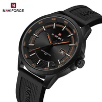NAVIFORCE Luxury Sports Quartz Watches for Men 2025 Soft Silicone Strap Band Wristwatch with Luminous Auto Date Waterproof Clock