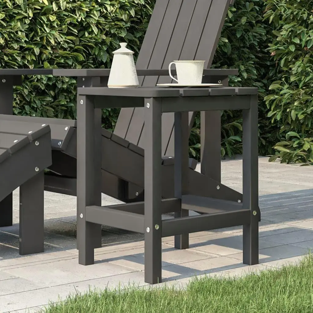 Adirondack Patio Table - Anthracite HDPE 15x15x18.1 Outdoor Furniture