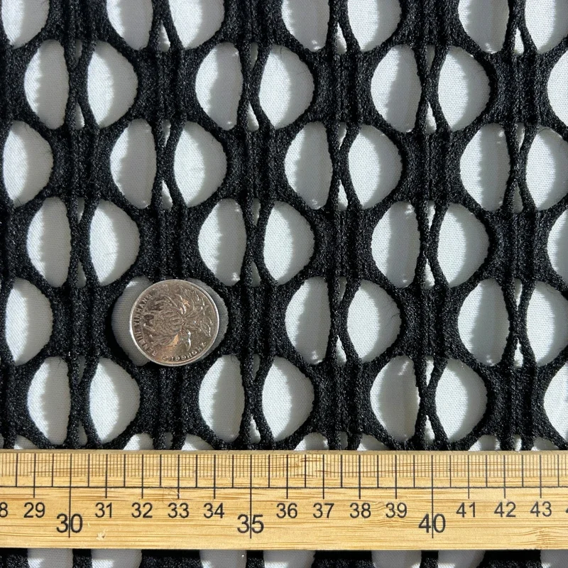 Mesh Fabric Black White Circular Large Creative Designer for Clothing Diy Sewing By The Meter Polyester Material Wholesale Cloth