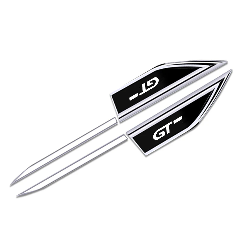 2pcs Car Side Blade Metal decalcomania decorativa emblema Laser per 3008 308 T9 208 508 2008 GT accessori adesivi esterni Auto