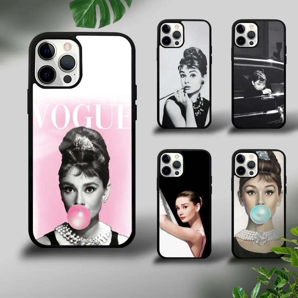 Classic A-Audrey H-Hepburn Phone Case For iPhone 16 15 14 13 12 11 Pro Xs Max Mini Plus Celulares Hard Funda