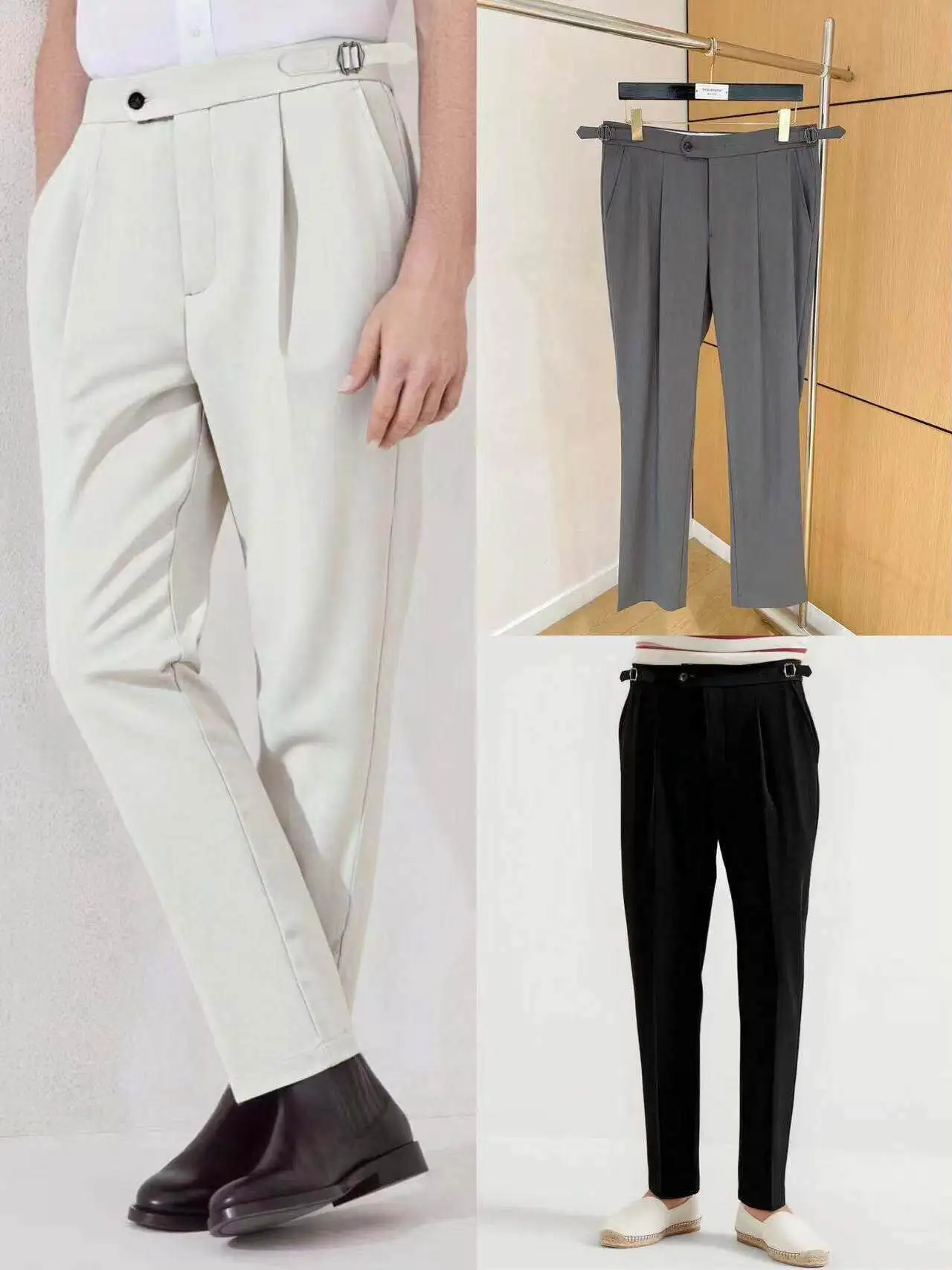 Italian BC26 spring and summer new old money style business casual pants slim fashion breathable solid color BC pants