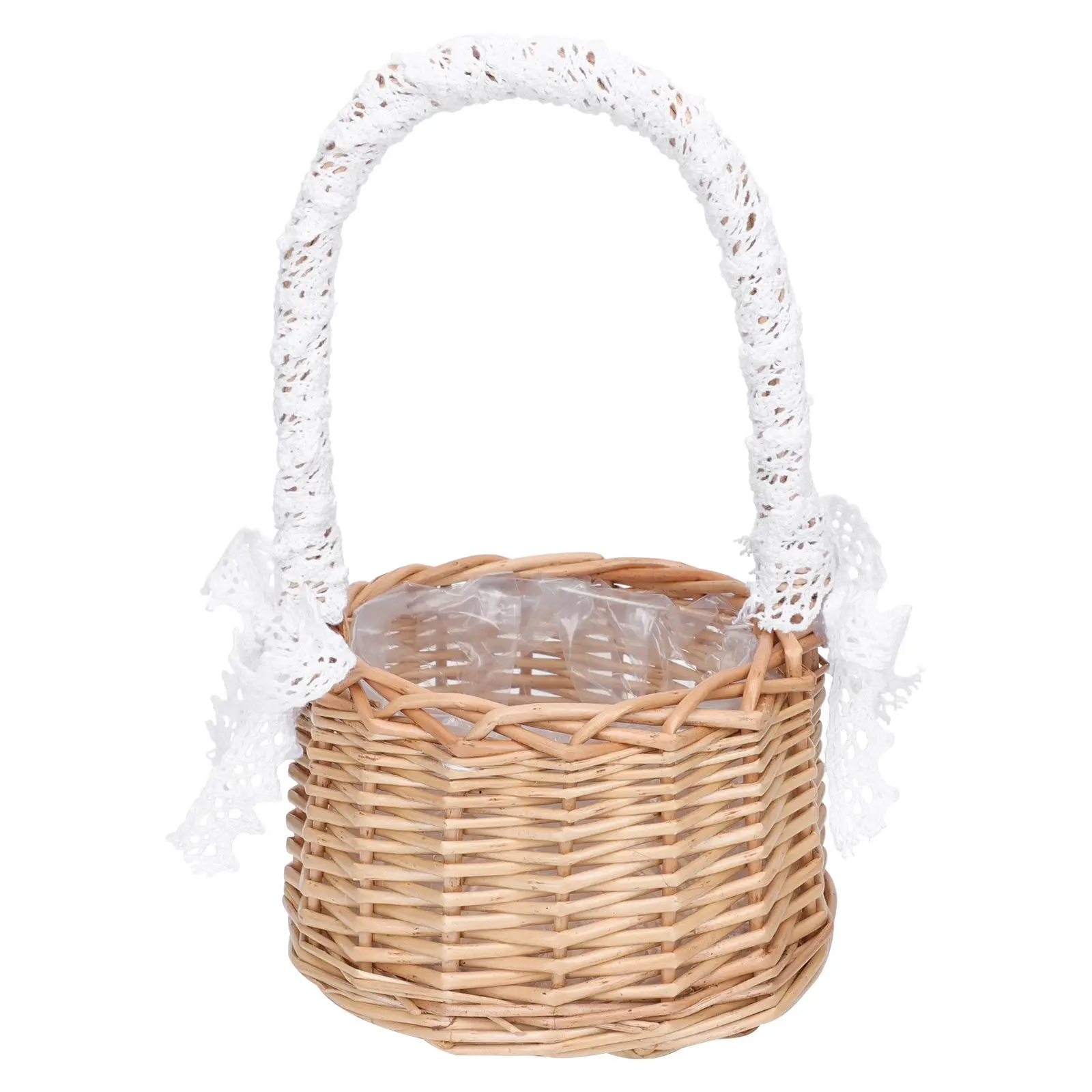 

Woven Storage Baskets Rattan Flower Basket Material Home Decor Fruit Snack Holder Clear Texture Natural