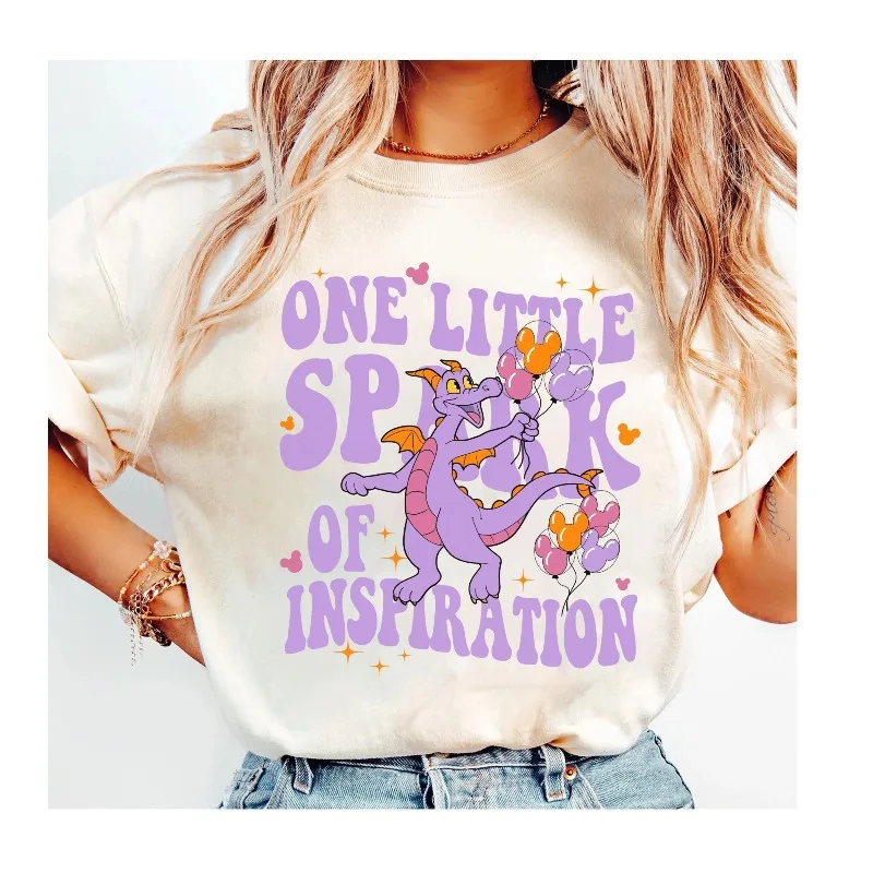 قميص Disney Figment Est 1983 One Little Spark، قميص Figment Epcot، قميص شخصية لطيف قمصان عائلة ديزني لاند مملكة الحيوانات