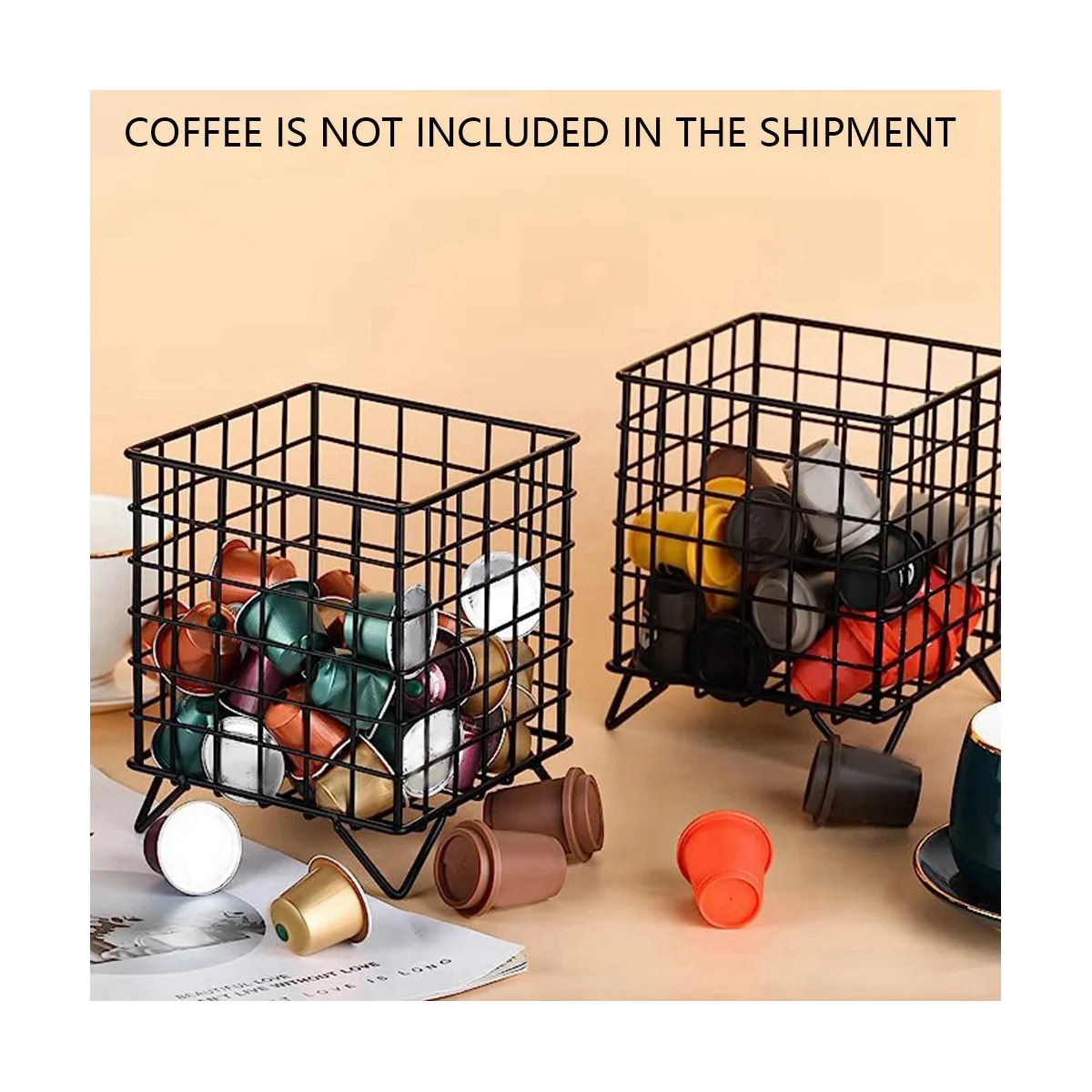2 Kaffee pad halter, Kapazität k Getränke halter und Kaffee aufbewahrung organisator für Kaffees tations organisator