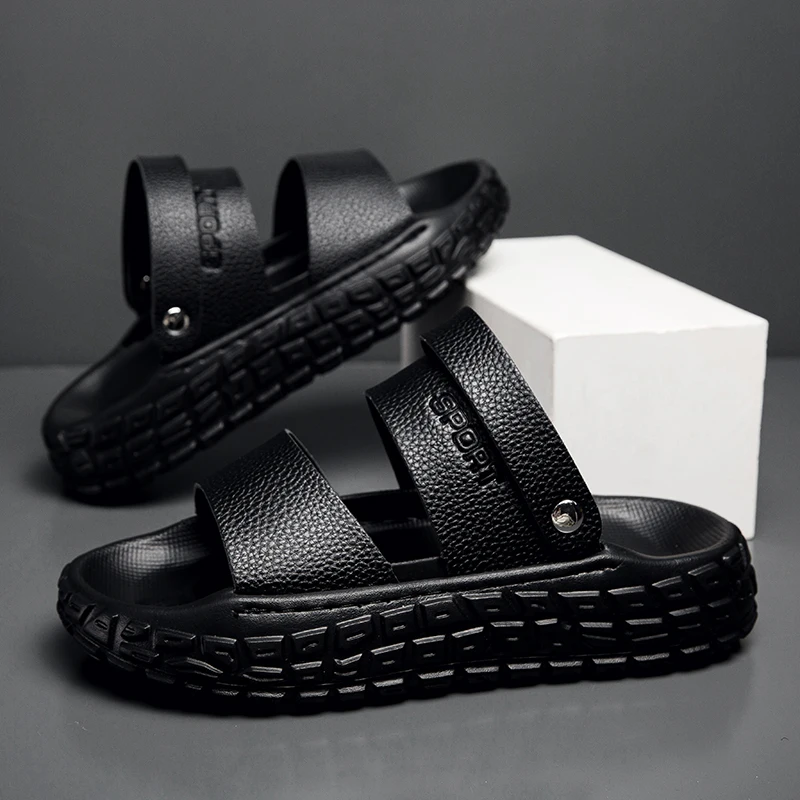 Thick Sole Solid Colour Beach Shoes Summer New Men Casual Sandals Retro Comfortable Footwear Anti Slip Resistant Man Sneakers 44
