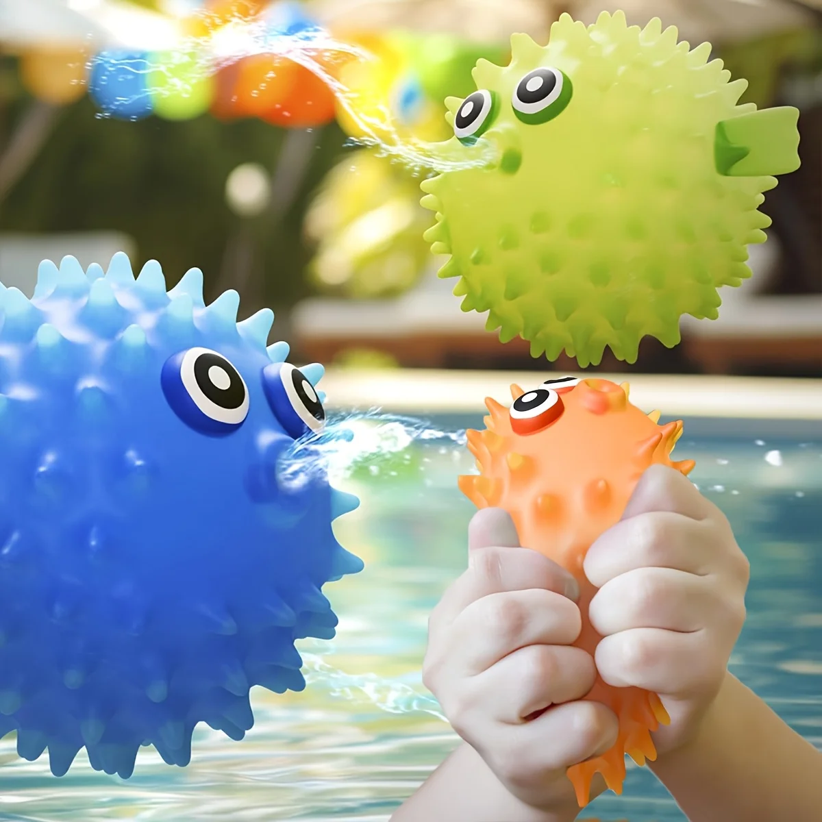 2/4 Stück Spritzbälle, Kinder-Wasserspielzeug für den Sommer, lustiges schwimmendes Pool-Spielzeug-Set für Kinder, buntes Badespielzeug für Jungen und Mädchen,
