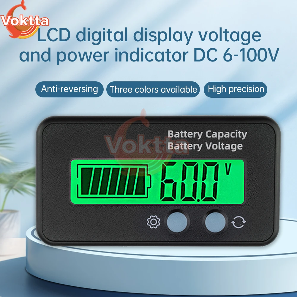 DC 6-100V Lead Acid Lithium Battery Capacity Indicator LCD Digital Voltmeter Car Motorcycle Voltage Battery Charge Tester Tool