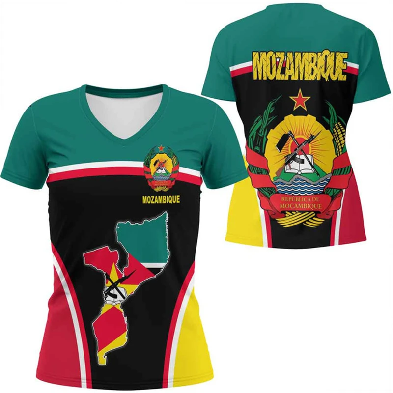 New Design African Libya T-shirt Casual Street 3D Printed T Shirts For Men Kids V Neck Short Sleeves Summer Sports Tees Clothes
