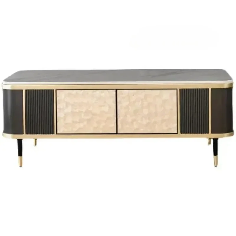 American light luxury cabinet rock slab countertop modern solid wood living room shell decoration dining side cabinet solid wood