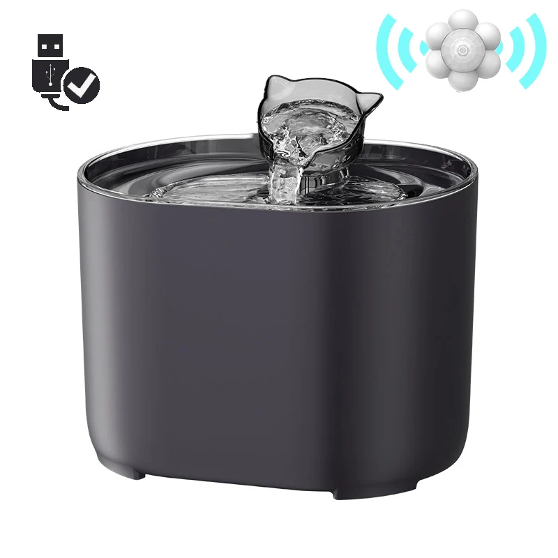 Cat Water Fountain Auto Recirculate Filtring Cats Dog Water Dispenser USB Electric Mute Pump Cat Ear Pet Cats Drinking Fountain