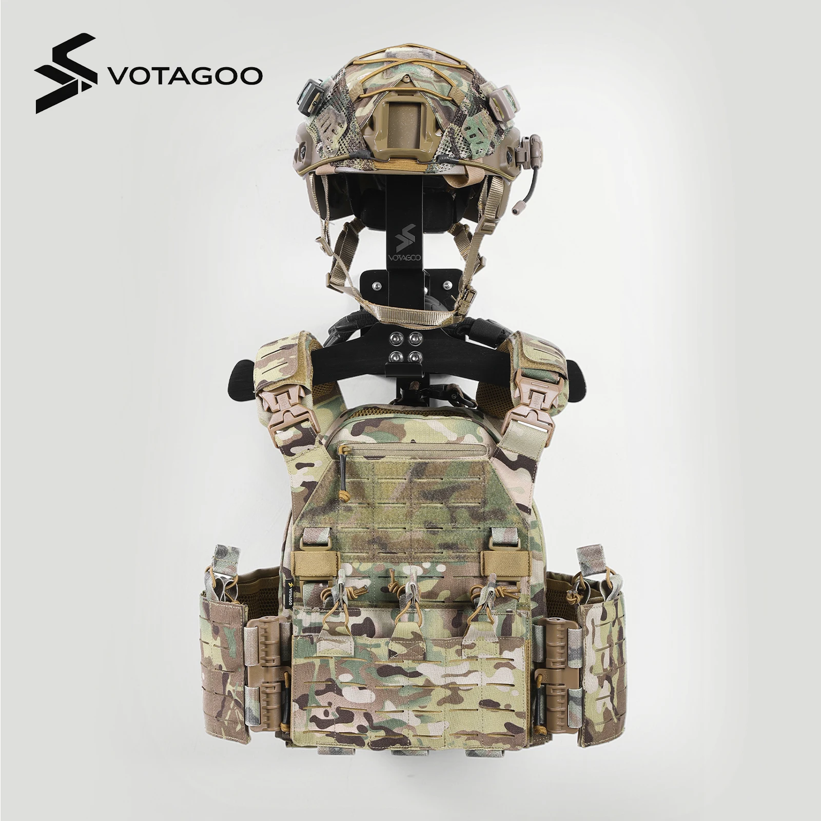 VOTAGOO Helmet Rack Wall Mount, Heavy Duty Utility Storage Organizer for Helmets, Hats, Caps, Garage Organization, Gear Hanger