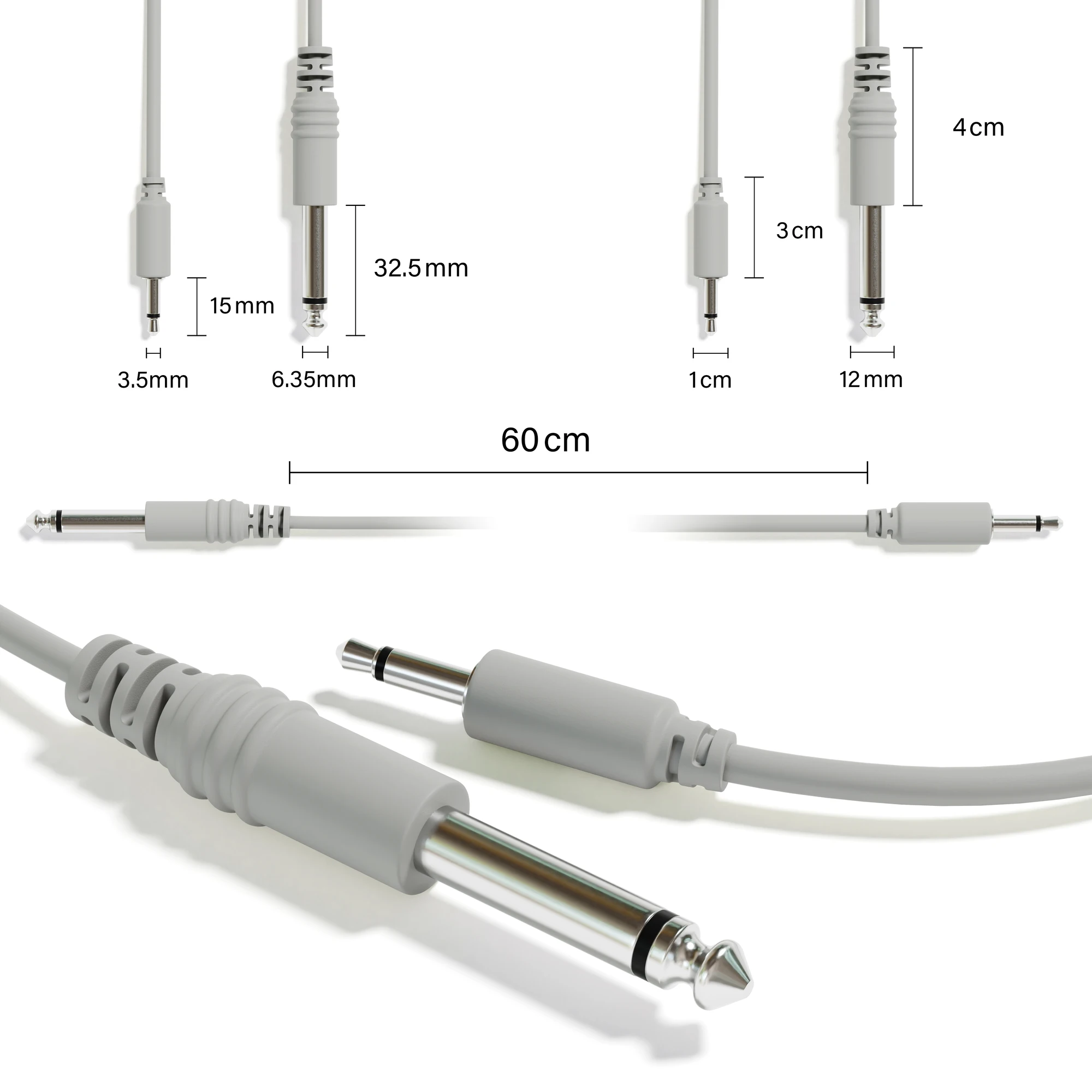 

ExcelValley - 13A-Pack - Mono Patch Cables - TS 3.5mm 1/8" to 6.35mm 1/4" Eurorack Synth CV Gate