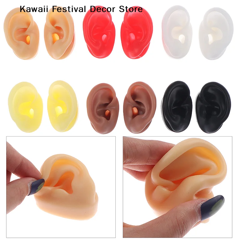 【K】Soft Silicone Ear Model Tattoo Practice Body Jewelry Display Piercing Tools Earring Display Tool Acrylic Display Stand Kit