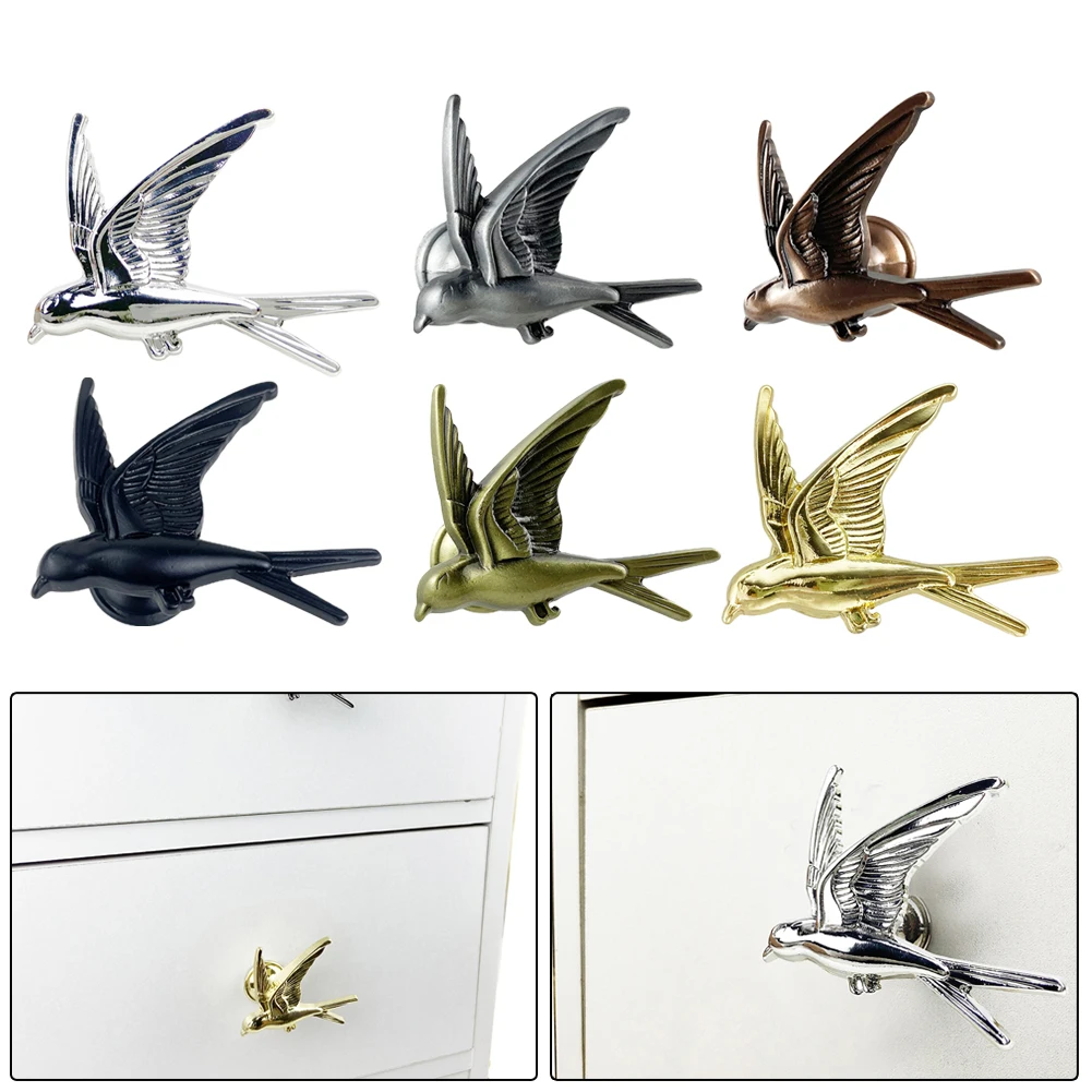 Bird Shape Handles Zinc Alloy Furniture Handle Cabinets Door Knobs Children Drawer Pulls Kitchen Cupboard Knob Furniture Hardwae