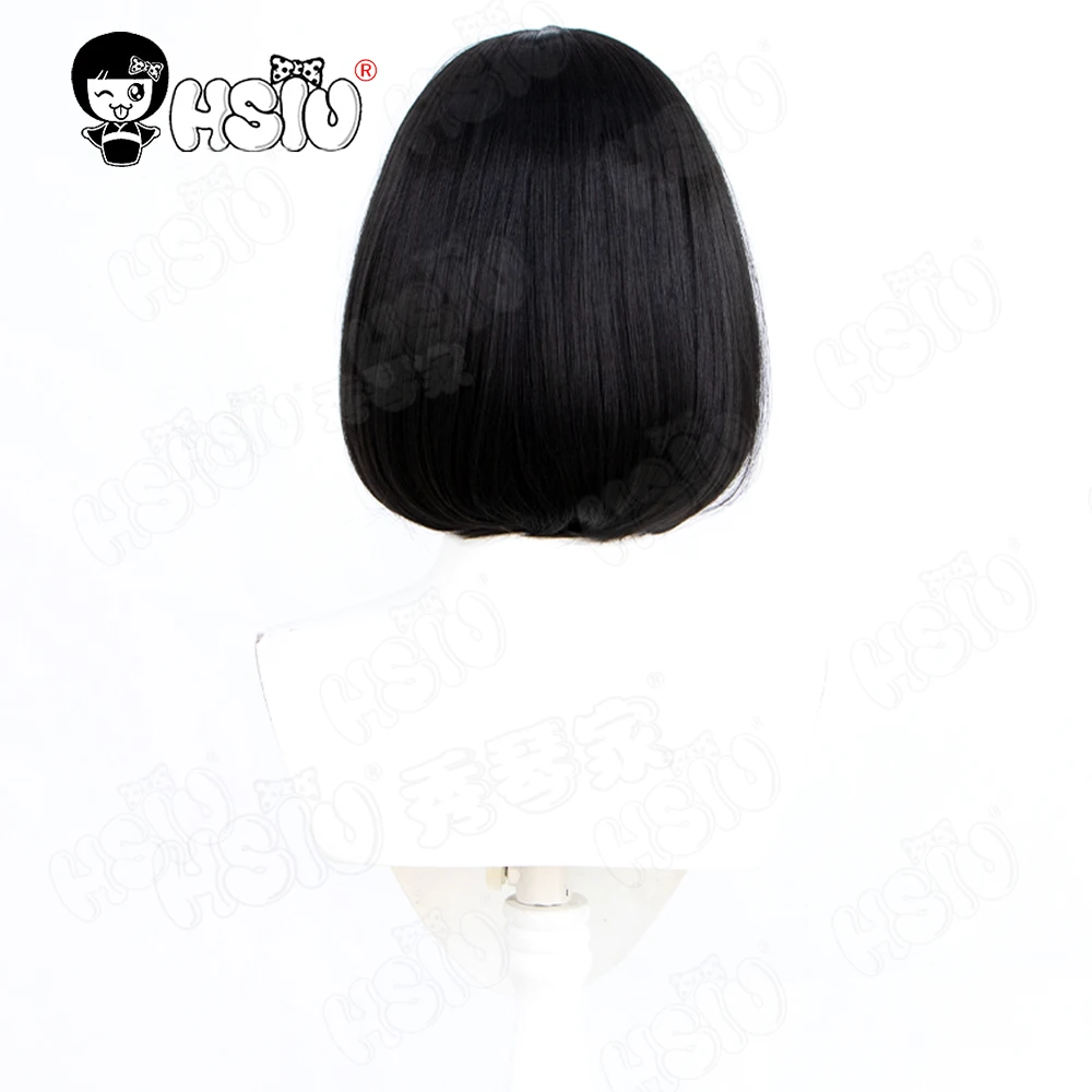 Wig Cosplay Katheryne HSIU 35cm Wig sintetis tahan panas rambut hitam pendek Wig Cosplay permainan Genshin Impact Katheryne