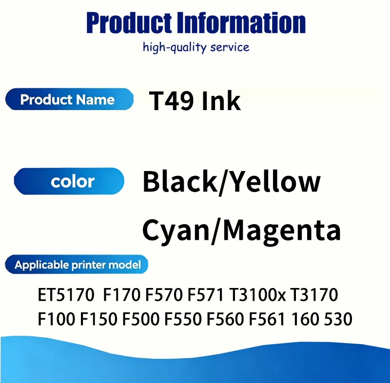 1 Bottle T49 E49 Sublimation Ink Compatible For Epson ET5170  F170 F570 F571 T3100x T3170 F100 F150 F500 F550 F560 F561 160 530