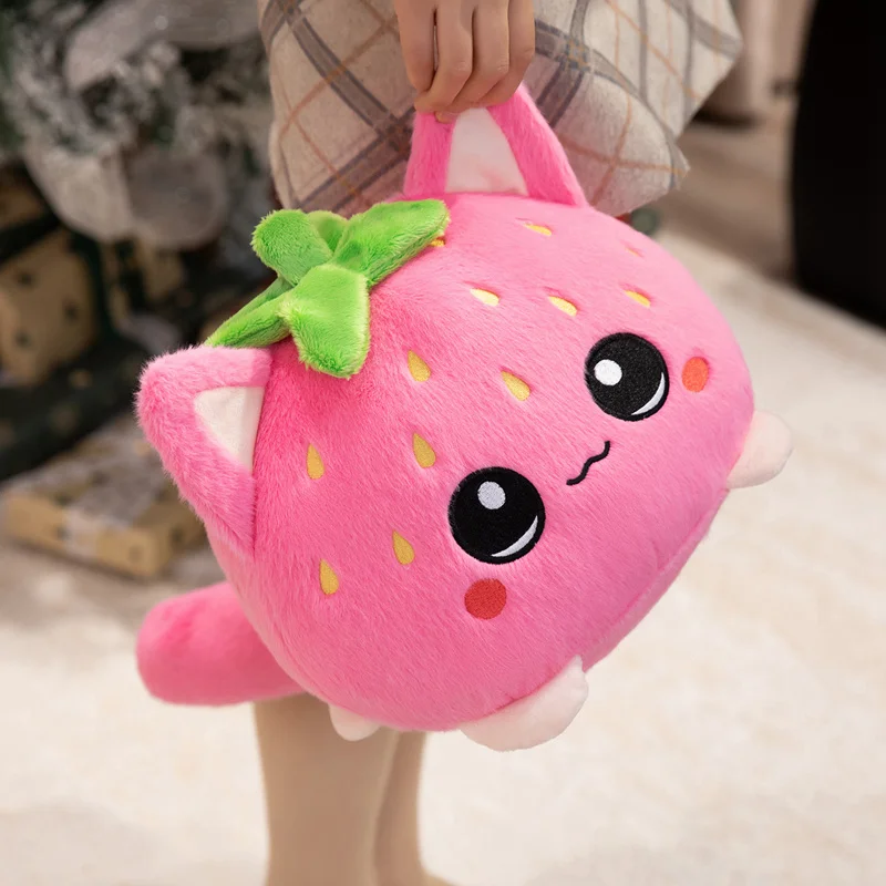 1Pc 10/20/25cm Nette Erdbeere Katze Peluche Spielzeug Kawaii Katze Puppe Obst Erdbeere Kätzchen Kissen schöne Schlüsselbund Dekoration Geschenk