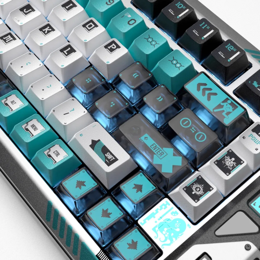 PIIFOX Theme Keycap Set 193 Keys PBT+PC Custom Individuality Keyboard Cap Cherry Profile Gaming KeyCap for Mechanical Keyboard