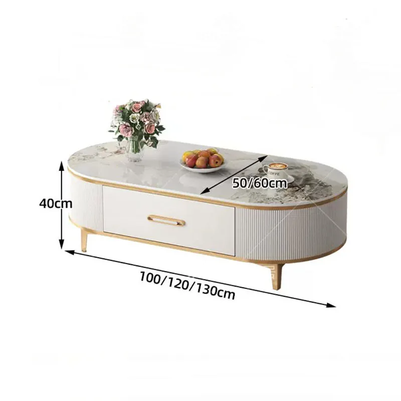 hh-Nordic Aesthetic Coffee Tables Luxury Italian Vintage Coffee Table Display Storage Mesa De Centro Living Room Furniture*