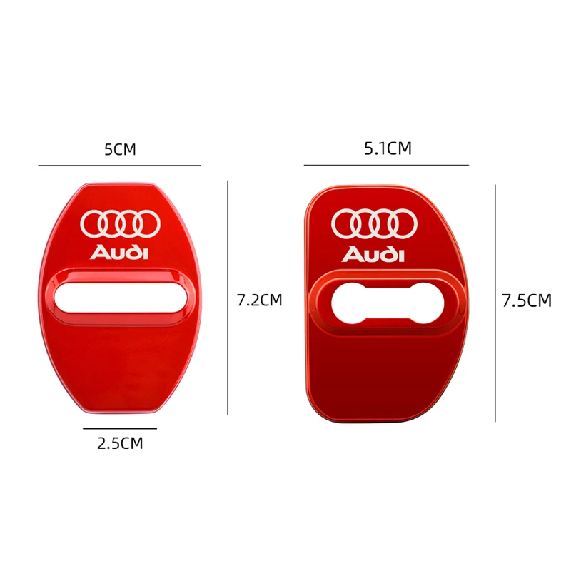 4 PCS Car Door Lock Cover for Audi A3 A4 A5 A6 A7 Q2 Q3 Q5 Q8 TT S3 S4 S5 S6 Stainless Steel Protective Shall Cases Accessorie