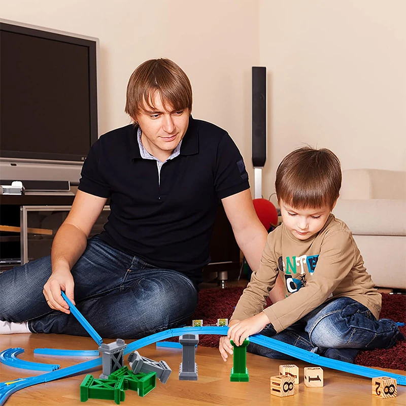 Wooden Train Set Accessories Wood Railway Bridge for Railroad Tracks Compatible with Thomas and Friends Wooden Railway Kids Toy