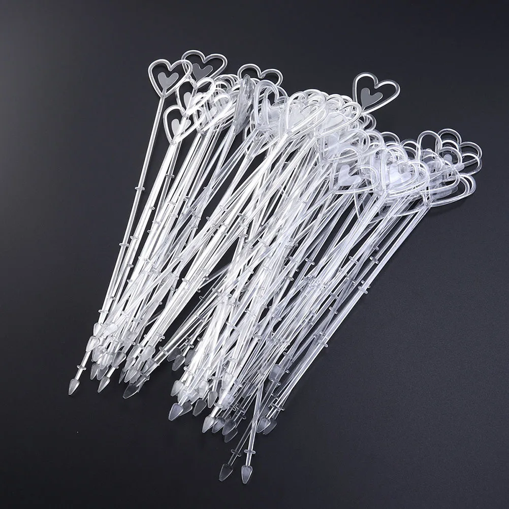

80Pcs Heart Shape Flower Tag Holders Plastic Clips for Wedding Bridal Shower Anniversary Engagement Party Supplies